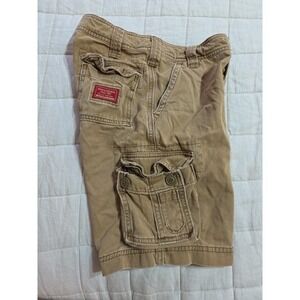 Vintage 90s Y2K Abercrombie‎ Dark Tan Cargo Shorts Boys 8 Fits Women W24"